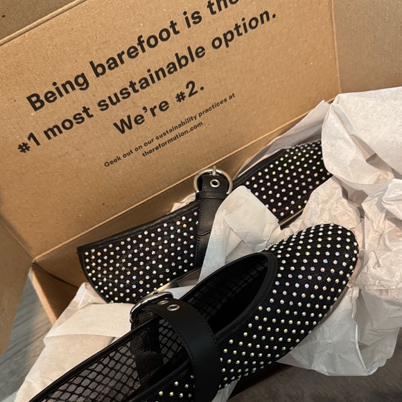 Reformation Shoes - Reformation Black Studded Mary Jane Flats